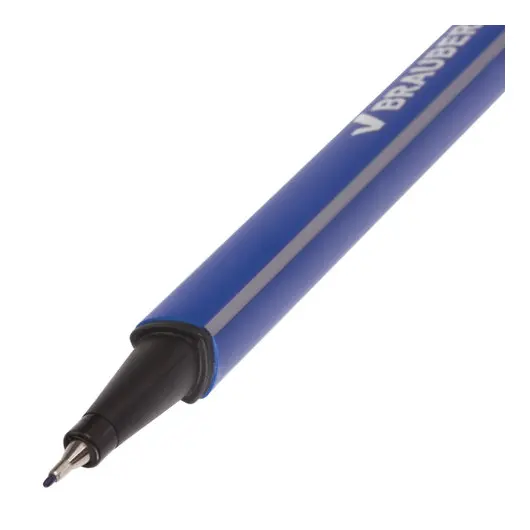 Ручка капиллярная BRAUBERG &quot;Aero&quot;, СИНЯЯ, трехгранная, металлический наконечник, линия письма 0,4 мм, 142253, фото 4