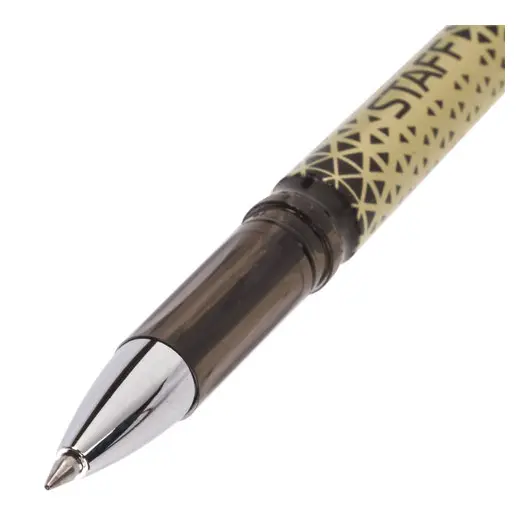 Ручка стираемая гелевая STAFF, ЧЕРНАЯ, хромированные детали, узел 0,5 мм, линия письма 0,35 мм, 142495, фото 4