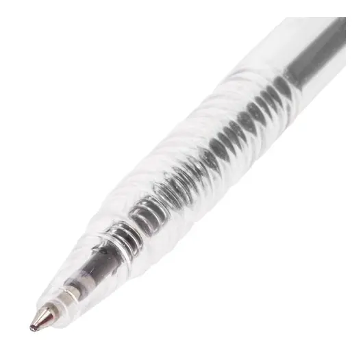 Ручка шариковая автоматическая STAFF, СИНЯЯ, корпус прозрачный, узел 0,7 мм, линия письма 0,35 мм, 142396, фото 3