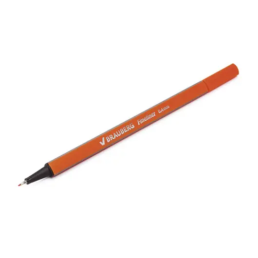 Ручка капиллярная BRAUBERG &quot;Aero&quot;, ОРАНЖЕВАЯ, трехгранная, металлический наконечник, линия письма 0,4 мм, 142249, фото 6