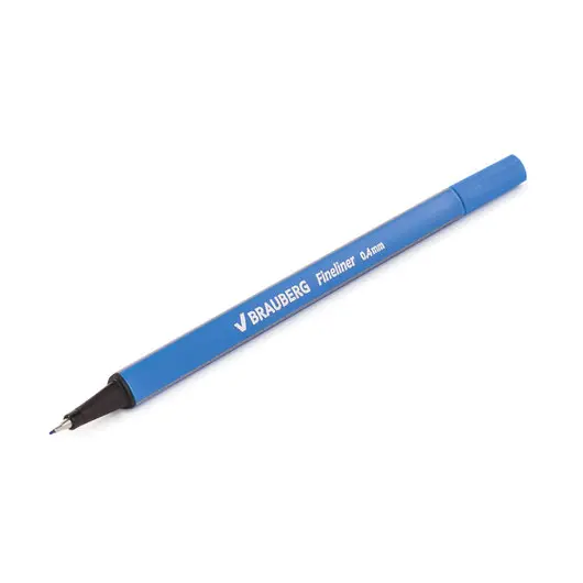Ручка капиллярная BRAUBERG &quot;Aero&quot;, ГОЛУБАЯ, трехгранная, металлический наконечник, линия письма 0,4 мм, 142259, фото 6