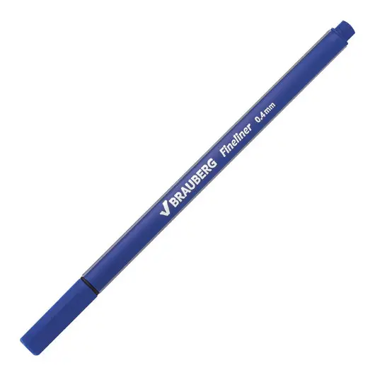 Ручка капиллярная BRAUBERG &quot;Aero&quot;, СИНЯЯ, трехгранная, металлический наконечник, линия письма 0,4 мм, 142253, фото 3