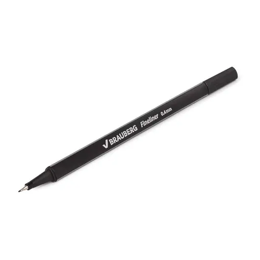 Ручка капиллярная BRAUBERG &quot;Aero&quot;, ЧЕРНАЯ, трехгранная, металлический наконечник, линия письма 0,4 мм, 142252, фото 6