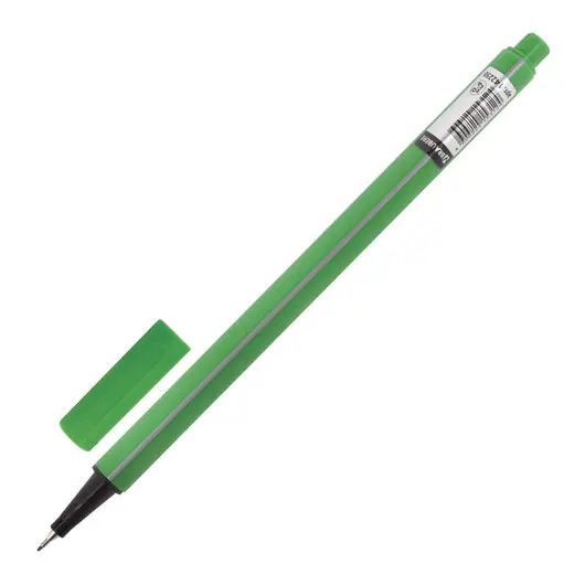 Ручка капиллярная BRAUBERG &quot;Aero&quot;, СВЕТЛО-ЗЕЛЕНАЯ, трехгранная, металлический наконечник, линия письма 0,4 мм, 142250, фото 2