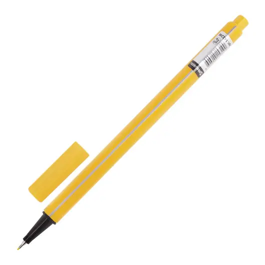 Ручка капиллярная BRAUBERG &quot;Aero&quot;, ЖЕЛТАЯ, трехгранная, металлический наконечник, линия письма 0,4 мм, 142248, фото 2
