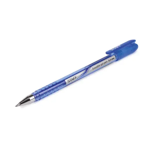 Ручка стираемая гелевая STAFF, СИНЯЯ, корпус синий, хромированные детали, узел 0,5 мм, линия письма 0,38 мм, 142499, фото 6
