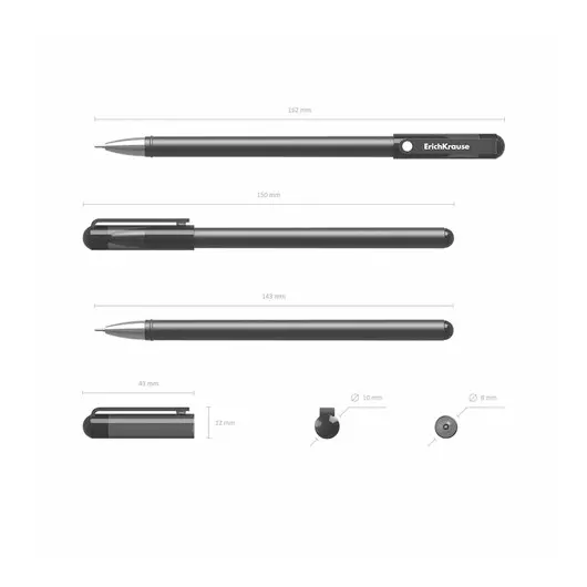 Ручка гелевая ERICH KRAUSE &quot;G-Soft&quot;, ЧЕРНАЯ, корпус soft-touch, игольчатый узел 0,38 мм, линия письма 0,25 мм, 39207, фото 6