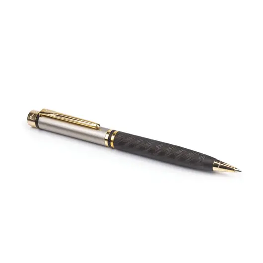 Набор PIERRE CARDIN (Пьер Карден) шариковая ручка и ручка-роллер, корпус черный/серебристый, латунь, PC0860BP/RP, синяя, фото 3