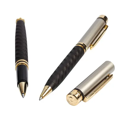 Набор PIERRE CARDIN (Пьер Карден) шариковая ручка и ручка-роллер, корпус черный/серебристый, латунь, PC0860BP/RP, синяя, фото 4