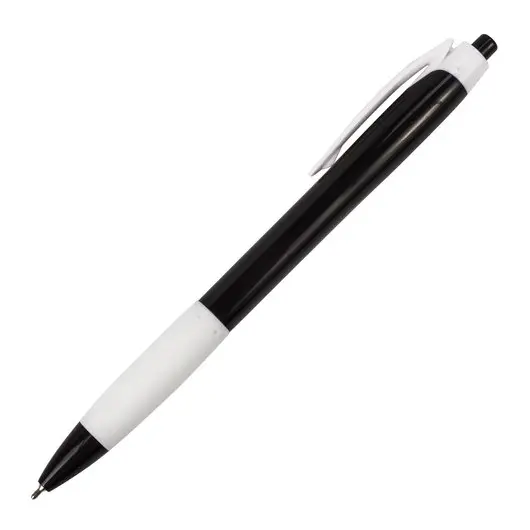 Ручка шариковая масляная автоматическая с грипом BRAUBERG BLACK&amp;WHITE &quot;Blank&quot;, СИНЯЯ, узел 0,7 мм, линия письма 0,35 мм, 142660, фото 3