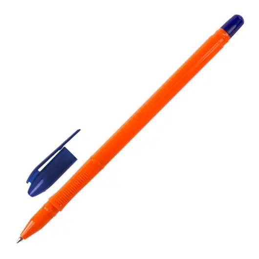 Ручка шариковая масляная BRAUBERG &quot;Flame&quot;, СИНЯЯ, корпус оранжевый, узел 1 мм, линия письма 0,7 мм, 142680, фото 1