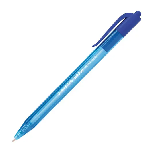 Ручка шариковая автоматическая PAPER MATE &quot;Inkjoy 100 RT&quot;, СИНЯЯ, корпус синий, узел 1 мм, линия письма 0,7 мм, S0957040, фото 1