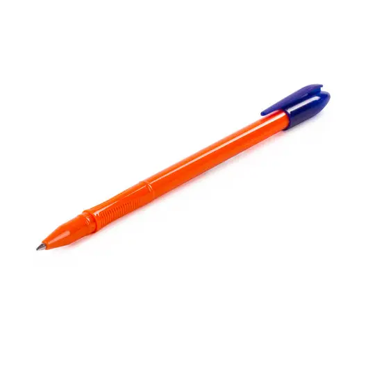 Ручка шариковая масляная BRAUBERG &quot;Flame&quot;, СИНЯЯ, корпус оранжевый, узел 1 мм, линия письма 0,7 мм, 142680, фото 6