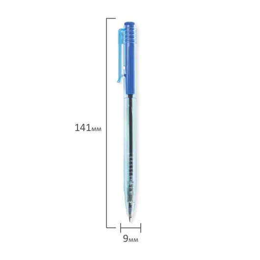 Ручка шариковая масляная автоматическая BRAUBERG &quot;Click Blue&quot;, СИНЯЯ, тонированный корпус, узел 1 мм, линия письма 0,5 мм, 142712, фото 6