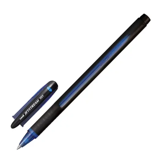 Ручка шариковая масляная с грипом UNI &quot;JetStream&quot;, СИНЯЯ, корпус синий, узел 0,7 мм, линия письма 0,35 мм, SX-101-07 BLUE, фото 1