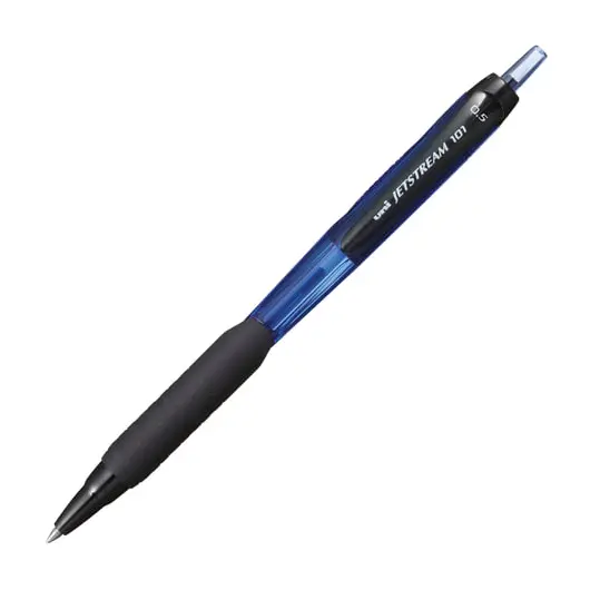 Ручка шариковая масляная автоматическая с грипом UNI &quot;JetStream&quot;, СИНЯЯ, узел 0,5 мм, линия письма 0,24 мм, SXN-101-05 BLUE, фото 1