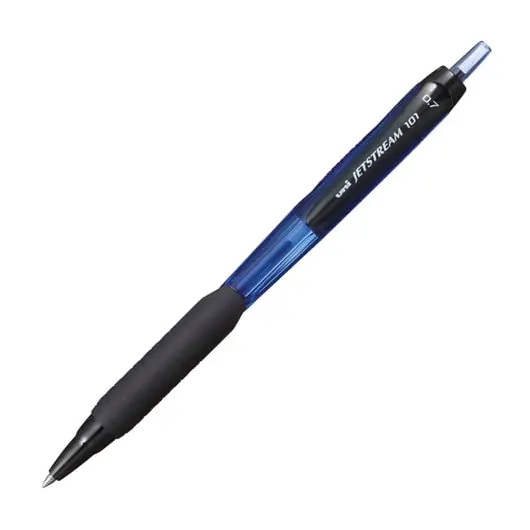 Ручка шариковая масляная автоматическая с грипом UNI &quot;JetStream&quot;, СИНЯЯ, узел 0,7 мм, линия письма 0,35 мм, SXN-101-07 BLUE, фото 1