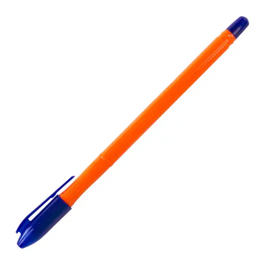 Ручка шариковая масляная BRAUBERG &quot;Flame&quot;, СИНЯЯ, корпус оранжевый, узел 1 мм, линия письма 0,7 мм, 142680, фото 3