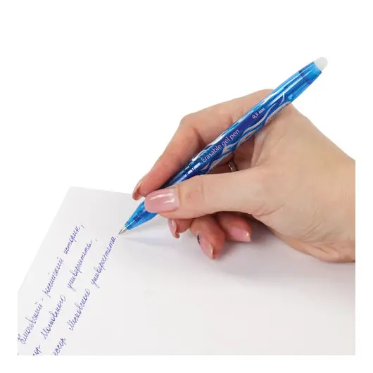 Ручка стираемая гелевая BRAUBERG, СИНЯЯ, узел 0,5 мм, линия письма 0,35 мм, 142823, фото 9