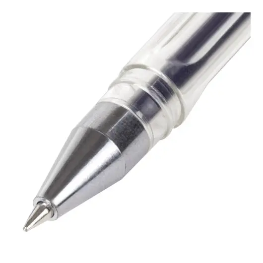 Ручка гелевая STAFF, СИНЯЯ, корпус прозрачный, хромированные детали, узел 0,5 мм, линия письма 0,35 мм, 142788, фото 4