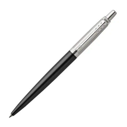 Ручка гелевая PARKER &quot;Jotter Premium Tower Grey Diagonal CT&quot;, корпус черный, детали из нержавеющей стали, черная, 2020644, фото 1