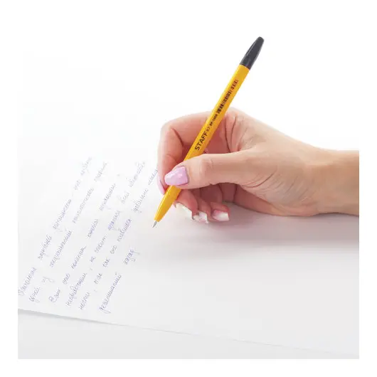 Ручка шариковая STAFF &quot;BP-1000&quot;, ЧЕРНАЯ, корпус оранжевый, узел 0,7 мм, линия письма 0,35 мм, 142827, фото 8