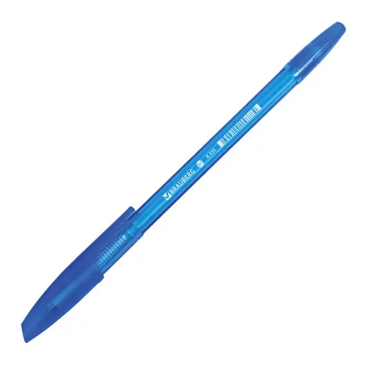 Ручка шариковая BRAUBERG &quot;X-333&quot;, СИНЯЯ, корпус тонированный, узел 0,7 мм, линия письма 0,35 мм, 142828, фото 3