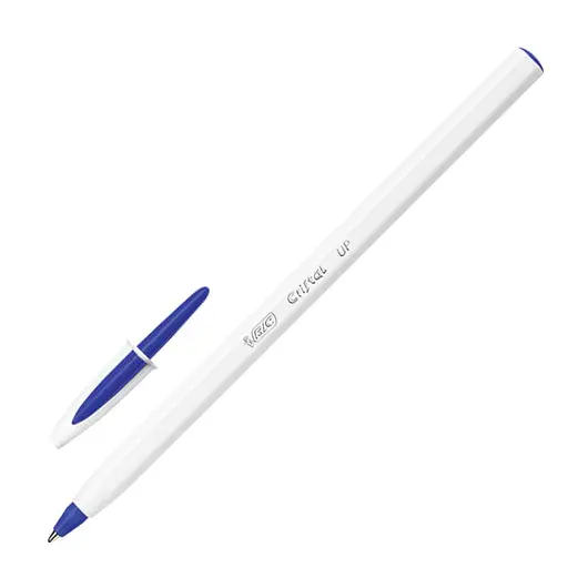 Ручка шариковая BIC &quot;Cristal UP&quot;, СИНЯЯ, корпус белый, узел 1,2 мм, линия письма 0,35 мм, 949879, фото 1
