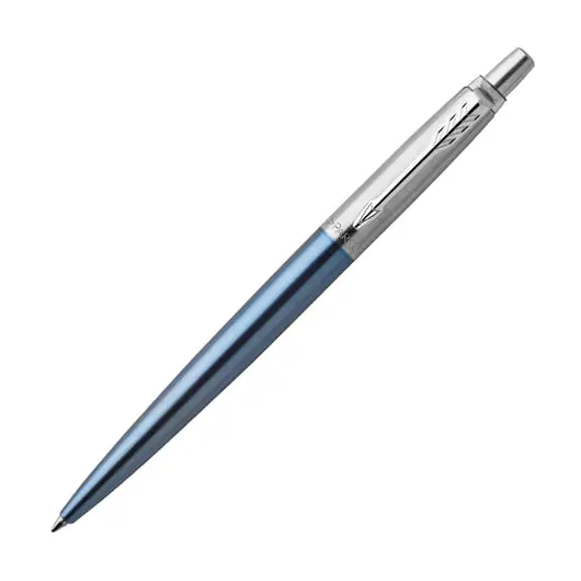 Ручка гелевая PARKER &quot;Jotter Waterloo Blue CT&quot;, корпус голубой, детали из нержавеющей стали, черная, 2020650, фото 1