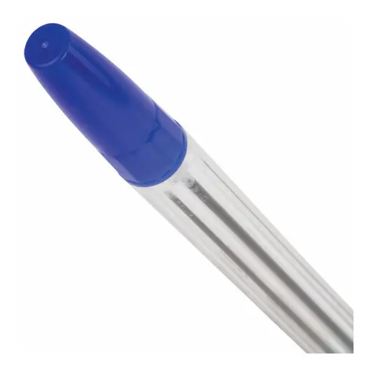 Ручка шариковая ОФИСБУРГ Line, корпус прозрачный, узел 1мм, линия письма 0,5мм, синяя, 143206, фото 5