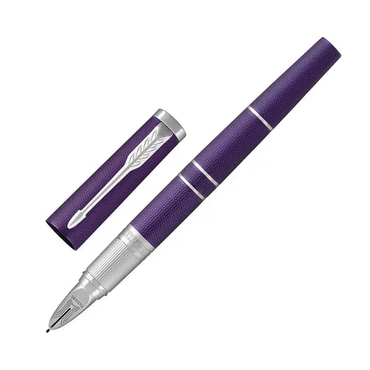 Ручка &quot;Пятый пишущий узел&quot; PARKER &quot;Ingenuity Deluxe Blue Violet CT&quot;, корпус фиолетовый, хромированные детали, черная, 1931454, фото 1