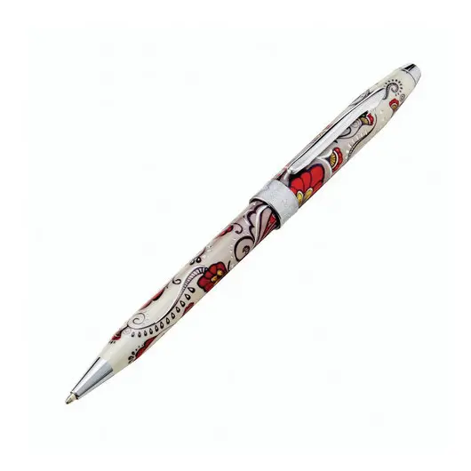 Ручка подарочная шариковая CROSS Botanica &quot;Красная колибри&quot;, лак, латунь, хром, черная, AT0642-3, фото 4