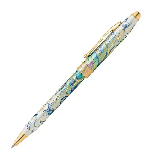Ручка подарочная шариковая CROSS Botanica &quot;Зеленая лилия&quot;, лак, латунь, позолота, черная, AT0642-4, фото 3
