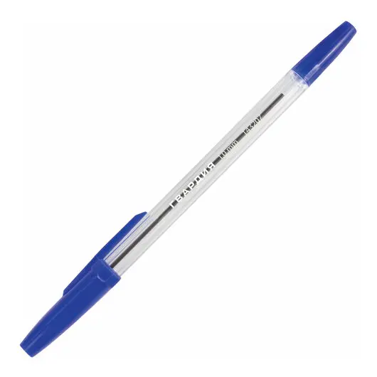 Ручка шариковая ГВАРДИЯ Line, корпус прозрачный, узел 1мм, линия письма 0,5мм, синяя,, 143207, фото 3