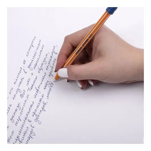 Ручка шариковая масляная PENSAN &quot;Officepen&quot; 1010, СИНЯЯ, корпус оранжевый, узел 1 мм, 1010/60, фото 8