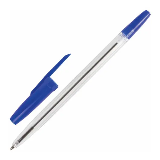 Ручка шариковая ОФИСБУРГ Line, корпус прозрачный, узел 1мм, линия письма 0,5мм, синяя, 143206, фото 2