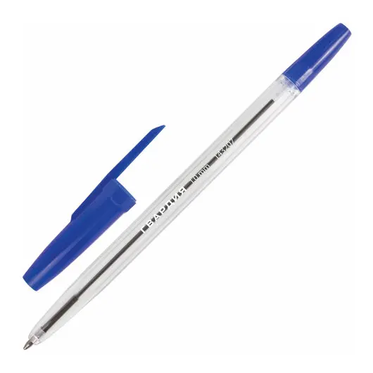 Ручка шариковая ГВАРДИЯ Line, корпус прозрачный, узел 1мм, линия письма 0,5мм, синяя,, 143207, фото 1