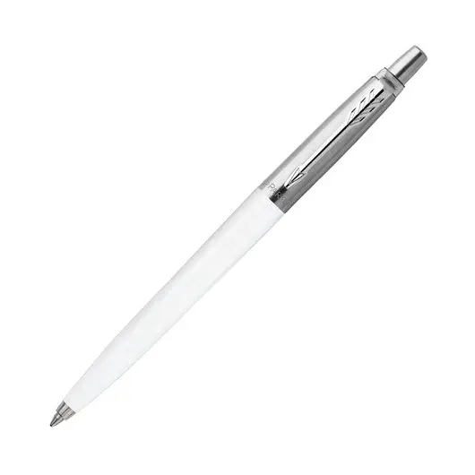 Ручка шариковая PARKER &quot;Jotter Plastic CT&quot;, корпус белый, детали из нержавеющей стали, синяя, R0032930, фото 1