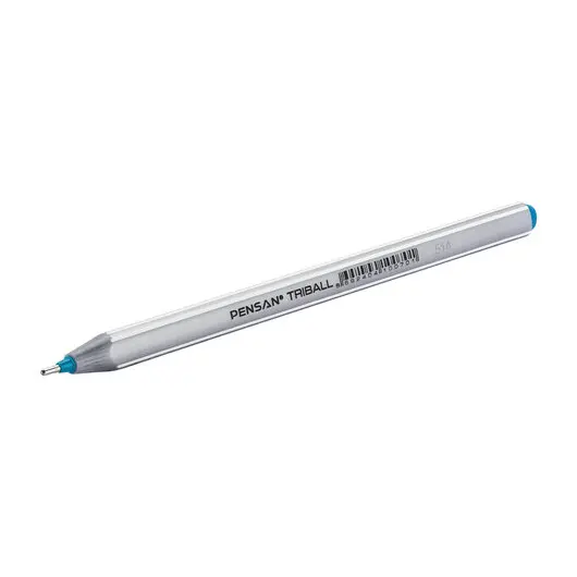 Ручка шариковая масляная PENSAN Triball, ГОЛУБАЯ, трехгранная, узел 1 мм, линия 0,5 мм, 1003/12, фото 1