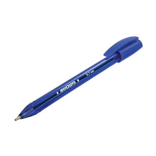 Ручка шариковая масляная ЮНЛАНДИЯ &quot;Трио&quot;, СИНЯЯ, трехгранная, корпус синий, узел 0,7мм, 143351, OBP386, фото 5
