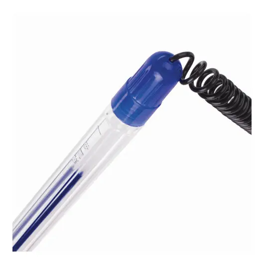 Ручка шариковая настольная BRAUBERG Counter Pen, СИНЯЯ, пружинка, корпус синий, 0,5мм, 143259, фото 5