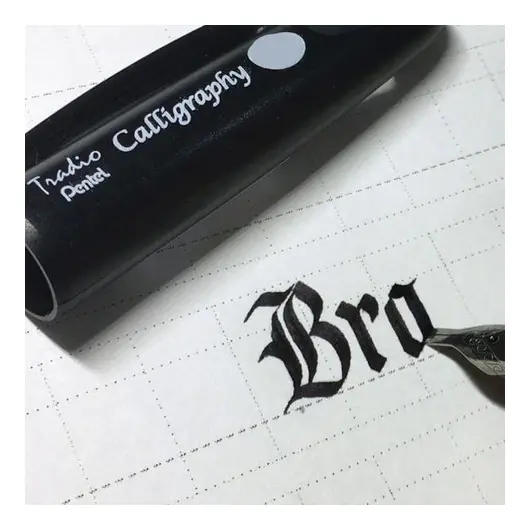 Ручка перьевая PENTEL &quot;Tradio Calligraphy&quot;, корпус черный, линия письма 2,1 мм, черная, TRC1-21A, фото 5