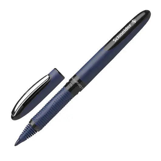 Ручка-роллер SCHNEIDER &quot;One Business&quot;, ЧЕРНАЯ, корпус темно-синий, узел 0,8 мм, линия письма 0,6 мм, 183001, фото 1