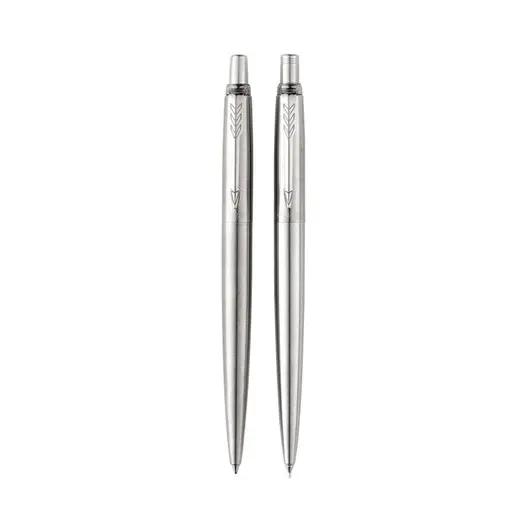 Набор PARKER &quot;Jotter Stainless Steel CT&quot;: шариковая ручка синяя и механический карандаш, 2093256, фото 2