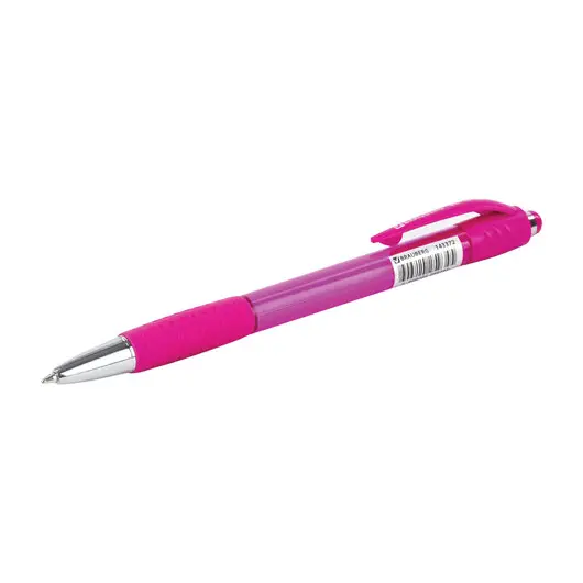 Ручка шариковая автоматическая BRAUBERG SUPER, СИНЯЯ, корпус розовый, узел 0,7 мм, линия письма 0,35 мм., 143372, фото 5