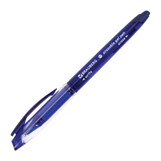 Ручка стираемая гелевая с грипом BRAUBERG &quot;R-Erase&quot;, СИНЯЯ, корпус синий, 0,7мм, линия 0,35 мм,14333, GP203, фото 1