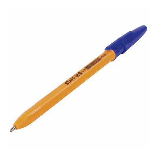 Ручка шариковая STAFF ORANGE C-51, СИНЯЯ, корпус оранжевый, узел 1 мм, линия письма 0,5 мм, 143332, фото 6