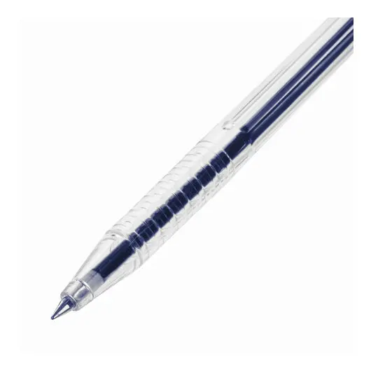 Ручка шариковая настольная BRAUBERG Counter Pen, СИНЯЯ, пружинка, корпус серебристый, 0,5мм, 143258, фото 4