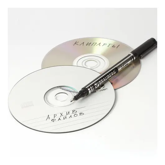 Маркер для CD и DVD BRAUBERG, ЧЕРНЫЙ, супертонкий металлический наконечник, 0,5 мм, 150512, фото 9