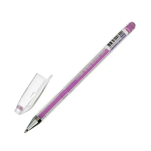 Ручка гелевая CROWN &quot;Hi-Jell Pastel&quot;, ФИОЛЕТОВАЯ ПАСТЕЛЬ, 0,8мм, линия 0,5мм, HJR-500P, ш/к 06440, фото 1